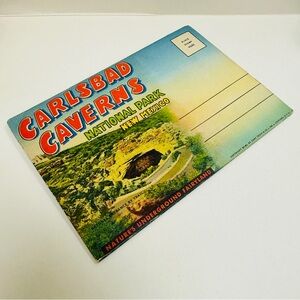 Genuine Vintage 1950 Curteich Carlsbad Caverns National Park Accordion Postcard